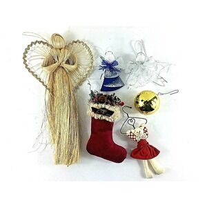 Lot of 6 Christmas Holiday Ornaments Quality Unique Vintage